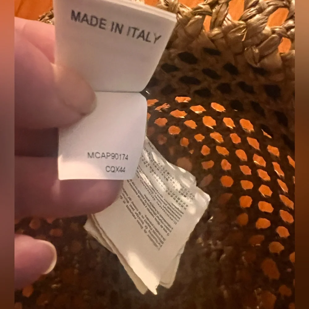 NWT Brunello Cucinelli Italy Size M Raffia women Hat Silver Monili Brown - Picture 3 of 13